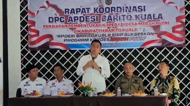 DPC APDESI Kabupaten Barito Kuala,Rapat Koordinasi Persiapan Pembentukan Koperasi Desa Merah Putih,Senin (12/5/2025).