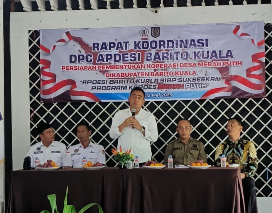 DPC APDESI Kabupaten Barito Kuala,Rapat Koordinasi Persiapan Pembentukan Koperasi Desa Merah Putih,Senin (12/5/2025).