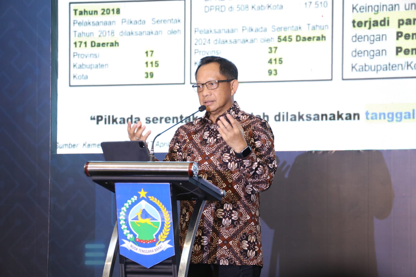 Menteri Dalam Negeri (Mendagri) Muhammad Tito Karnavian,musyawarah Perencanaan Pembangunan (Musrenbang) Rencana Pembangunan Jangka Menengah Daerah (RPJMD) 2025–2029 dan Rencana Kerja Pemerintah Daerah (RKPD) 2026 Provinsi Nusa Tenggara Barat (NTB),Rabu (4/6/2025).(Foto Puspen Kemendagri.